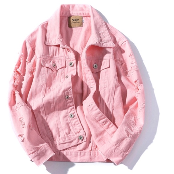 denim jacket pink colour
